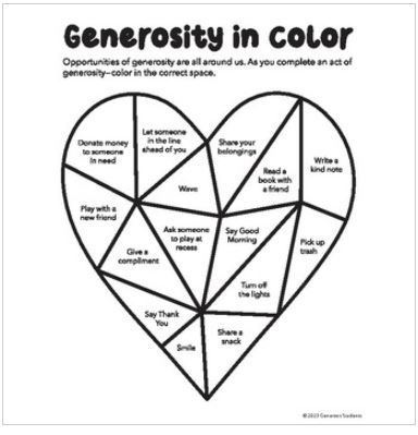 Generosity Coloring Sheet